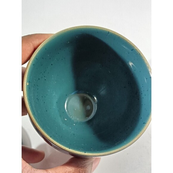 Denby Langley HARLEQUIN Sugar Bowl Compote With Handle Blue Green Speckled Lid - Picture 5 of 6